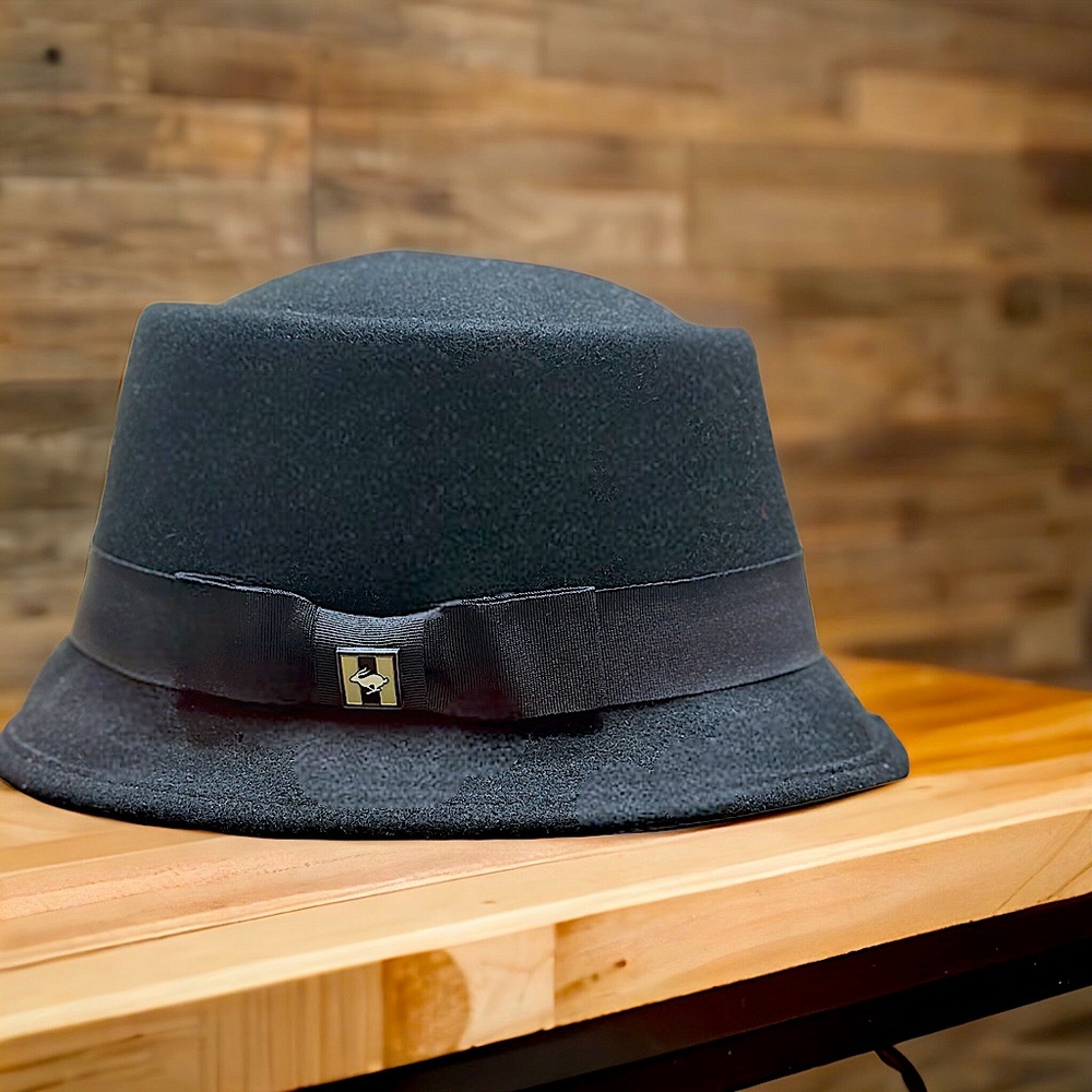 PETER GRIMM True Character 100% Wool Black Fedora Porkpie Men’s Hat One Size